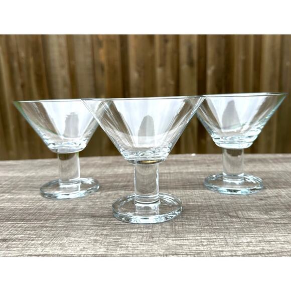 Crate & Barrel Viva Retired Clear Martini/Cocktail Glasses-Elegant Set of 3 - Picture 5 of 5